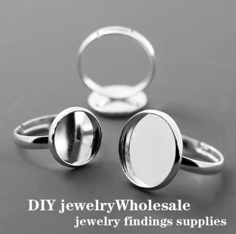 10pcs Adjustable Ring Blank Bezel With 10mm / 12mm /14mm / Etsy