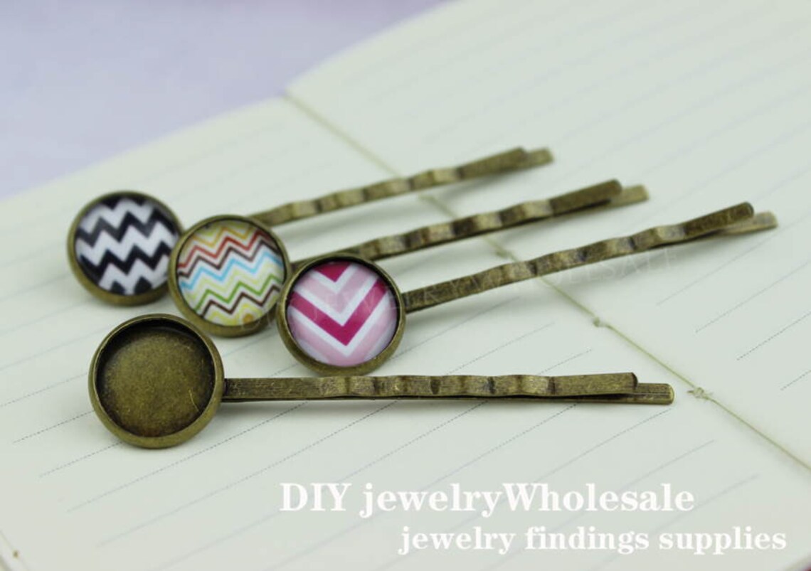 Bronze Hair Clip With 10mm 14mm 12mm Pad. 14mm 12mm Hair Clip Etsy