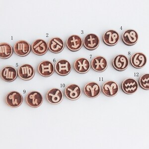 4pcs DIY Wooden Earring Charms, 12 constellations Wooden jewelry, Wooden pendant