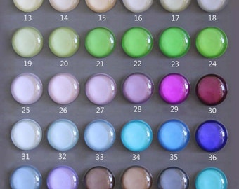 Pure kleuren meerdere kleuren Handgemaakt Rond Foto glas Cabochons 10mm 12 mm 14mm 15mm 16mm 18mm 20mm 25mm 30mm Glas Cabochon - 699