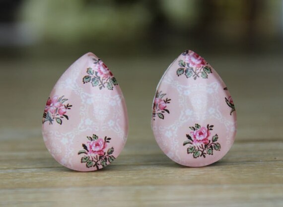 4個 18 x 25 mm ハンドメイド フォト ティアドロップ ガラス