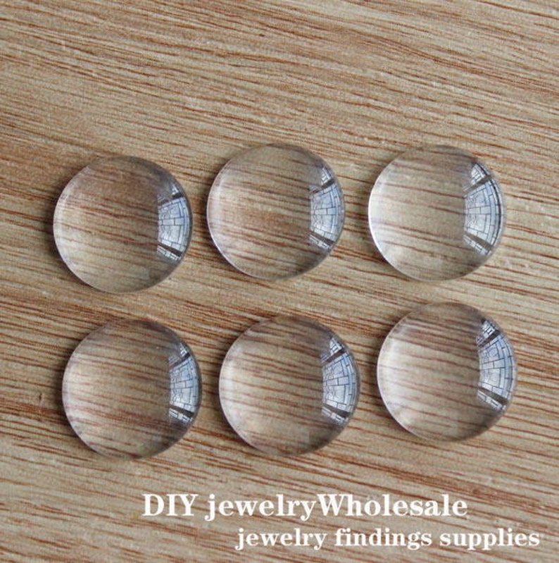 20pcs 20mm Round Clear Glass Cabochons