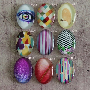 10x14mm 13x18mm 18x25mm 20x30mm 30x40mm Handmade  Oval Glass Cabochons - XT40
