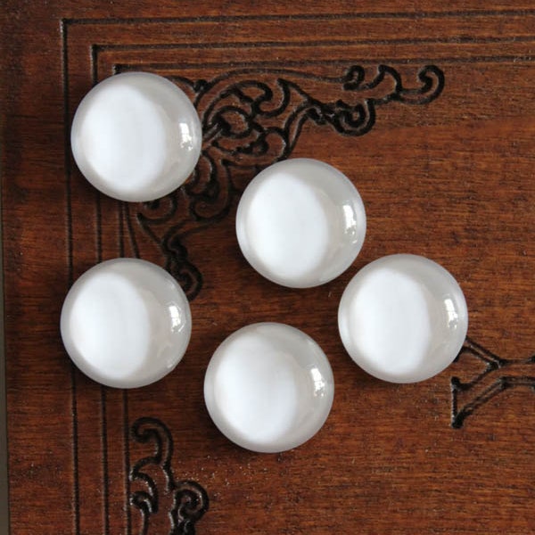 Handmade White Photo Glass Cabochon 8mm 10mm 12mm 14mm 15mm 16mm 18mm 20mm 25mm 30mm pure white transparent Glass Cabs Cabochons