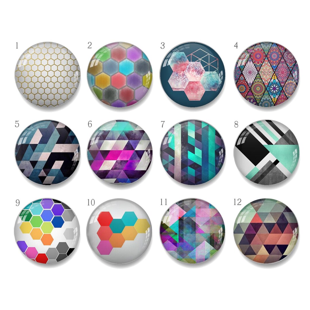 Handmade Geometric Pictures Photo Glass Cabochon 10mm 12mm 14mm 16mm ...