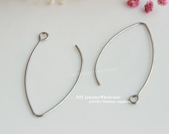 100pcs  316L Stainless Steel Earring Wires, Hypoallergenic Spring Earring Finding,Stainless Steel Kidney Ear Wire, Ear Hoop Ear Hook