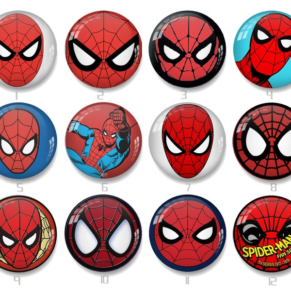 SPIDERMAN HEAD cabochon, dôme en verre SPIDERMAN 10mm 12mm 14mm 16mm 18mm 20mm 25mm 30mm 35mm 40mm Déclaration Bijoux Photo (2572)