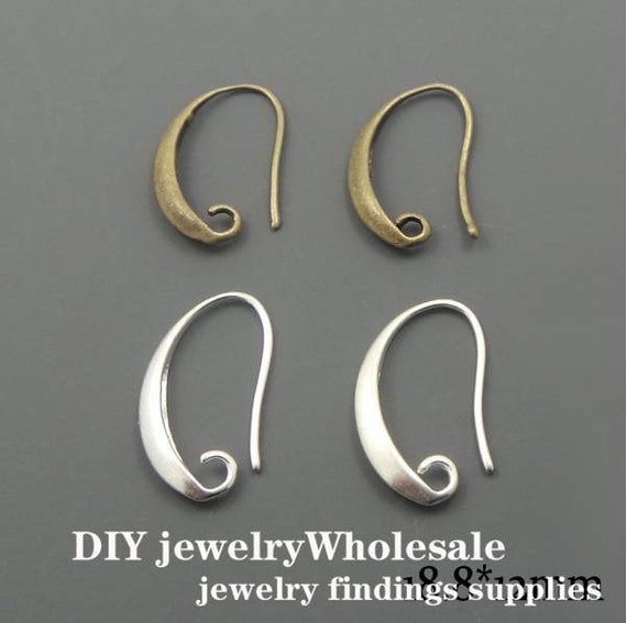 10pcs 18x10mm Silver Brass Unique Earring Hook Earwires