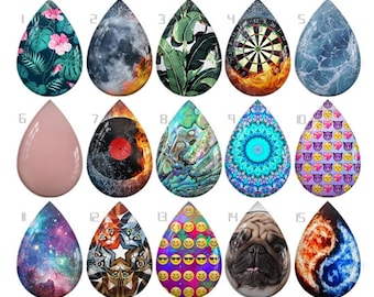 Handmade Teardrop  glass cabochons pendants - sd517