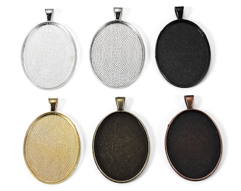 5pcs oval 30x40mm Bezel Settings, Pendant Trays Base,  Bezel Charms Bezels, Cabochon Setting, Jewelry Pendant Blanks Suppliers