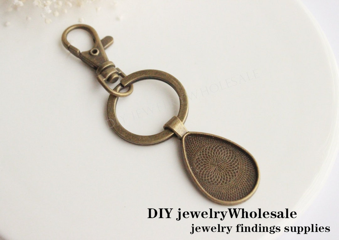 10 Sets Photo Keychains DIY Kit Teardrop 20x30mm,key Chain Attachments