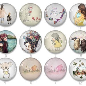 Mother and child glass Cabochons 8mm 10mm 12mm 14mm 15mm 16mm 18mm 20mm 22mm 25mm 30mm Handmade photo glass Cabochons - xy1076