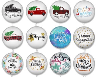 Handmade photo glass Cabochons, Christmas glass cabochon -2568