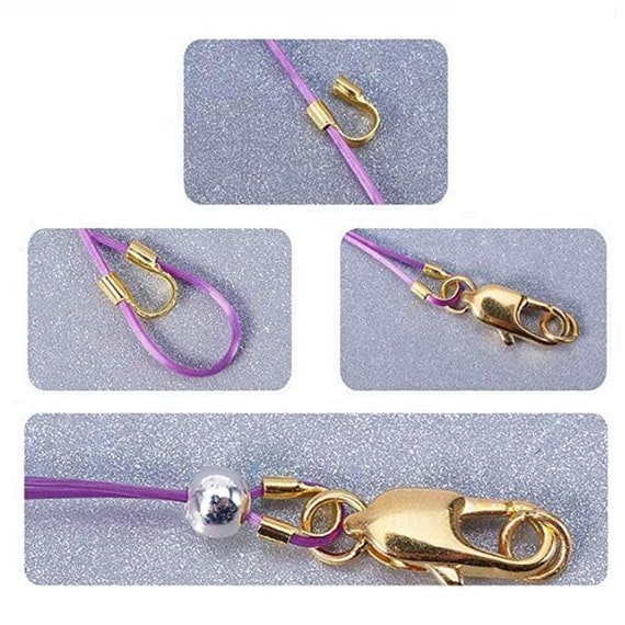 UNICRAFTALE 150 Pcs Plaqué Or 18K Réel 304 Fil Acier Inoxydable Chirurgical Protecteur De Fil Gardien Boucles En Forme De U Fil Métallique Et Protecteur De Fil Boucles Terminaisons De Cordon En