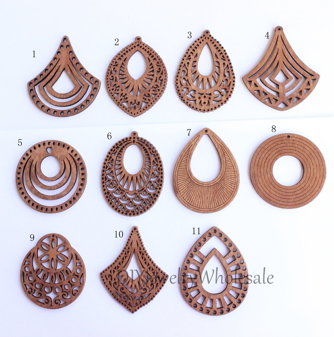 10pcs Wood Charm Pendant, Wood Material, DIY Wood - Etsy