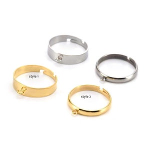 20pcs Stainless SteelBezel Ring Blanks ,Ring Settings Stainless Steel Ring Base,Ring Bezel,Plain Ring Settings