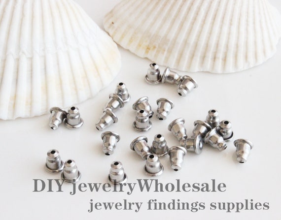 100pcs High Quality Stainless Steel Back Earring Stoppers 