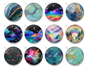 Watercolor cabochon,Water Color image glass dome 10mm 12mm 14mm 16mm 18mm 20mm 25mm 30mm 35mm 40mm Earrings Necklace Jewelry Supply - xy2533