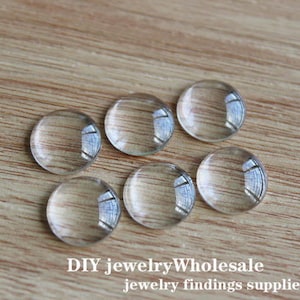 50pcs 12mm Rond Clair Verre Cabochons image 1