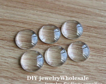 Cabochons en verre clair rond de 8mm de 100pcs