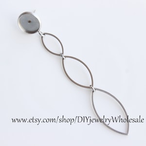 10pcs Surgical Steel 12mm Earring Blank, Earrings Bases Settings Cabochon , DIY Earring Kits, 8-25mm Bezel Earring Trays