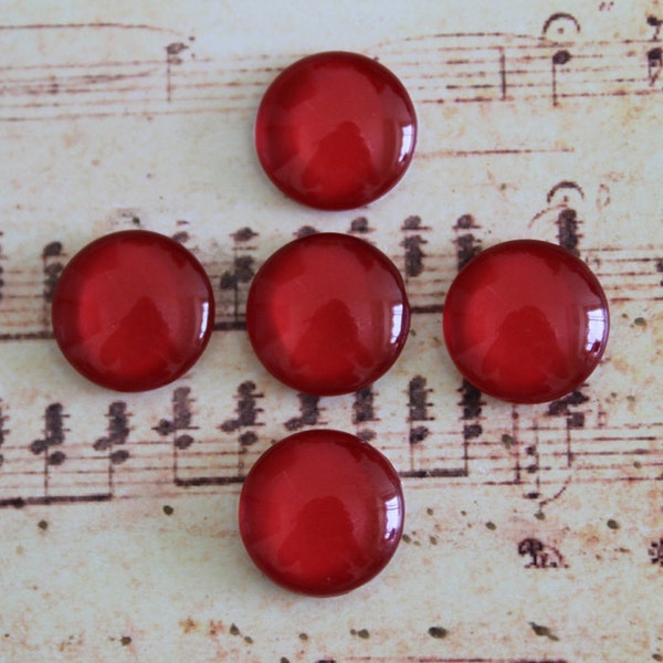 Red Photo Glass Cabochon 12mm 10mm 14mm 15mm 16mm 18mm 20mm 25mm 30mm Glass Cabs Cabochons -694X7