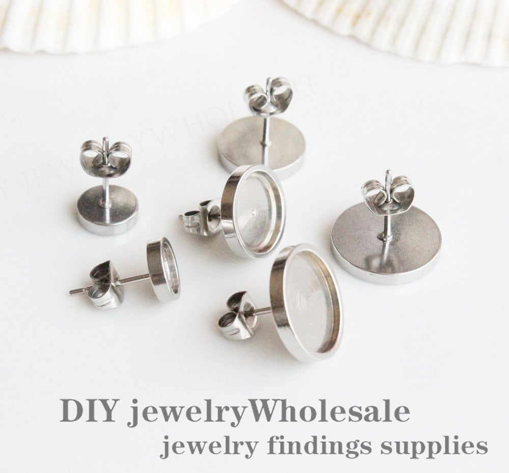 Titanio Barra Orecchini Borchie In Acciaio Chirurgico 316L Con Zirconi Neri - 2 Paia, Nickel Free, Per Lui E Lei Gioielli BeadsCorner Uomo Donna - Foto 10