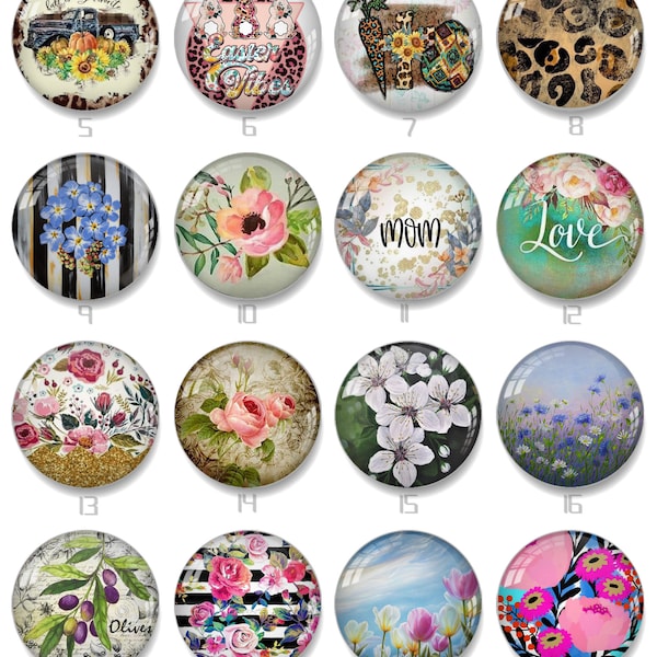 Leopard Print Cabochon,Flower Handmade Glass Cabochon,DIY Football Glass dome,DIY Photo Jewelry Charm 12mm 15mm 25mm 30mm 58mm 2625