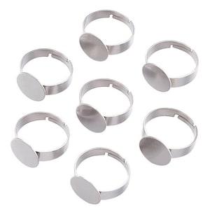 10pcs Stainless Steel Round Bezel Ring Blanks 4mm  6mm 8mm 10mm 12mm Ring Settings Stainless Steel Ring Base,Ring Bezel,Plain Ring Settings