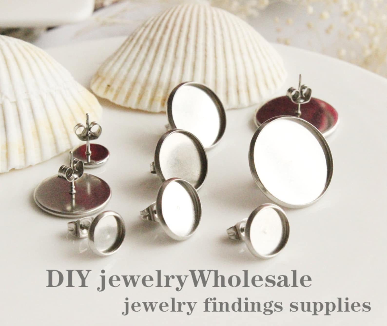 100PCS STAINLESS Steel Earring Stud Bezel Settingssurgical Etsy