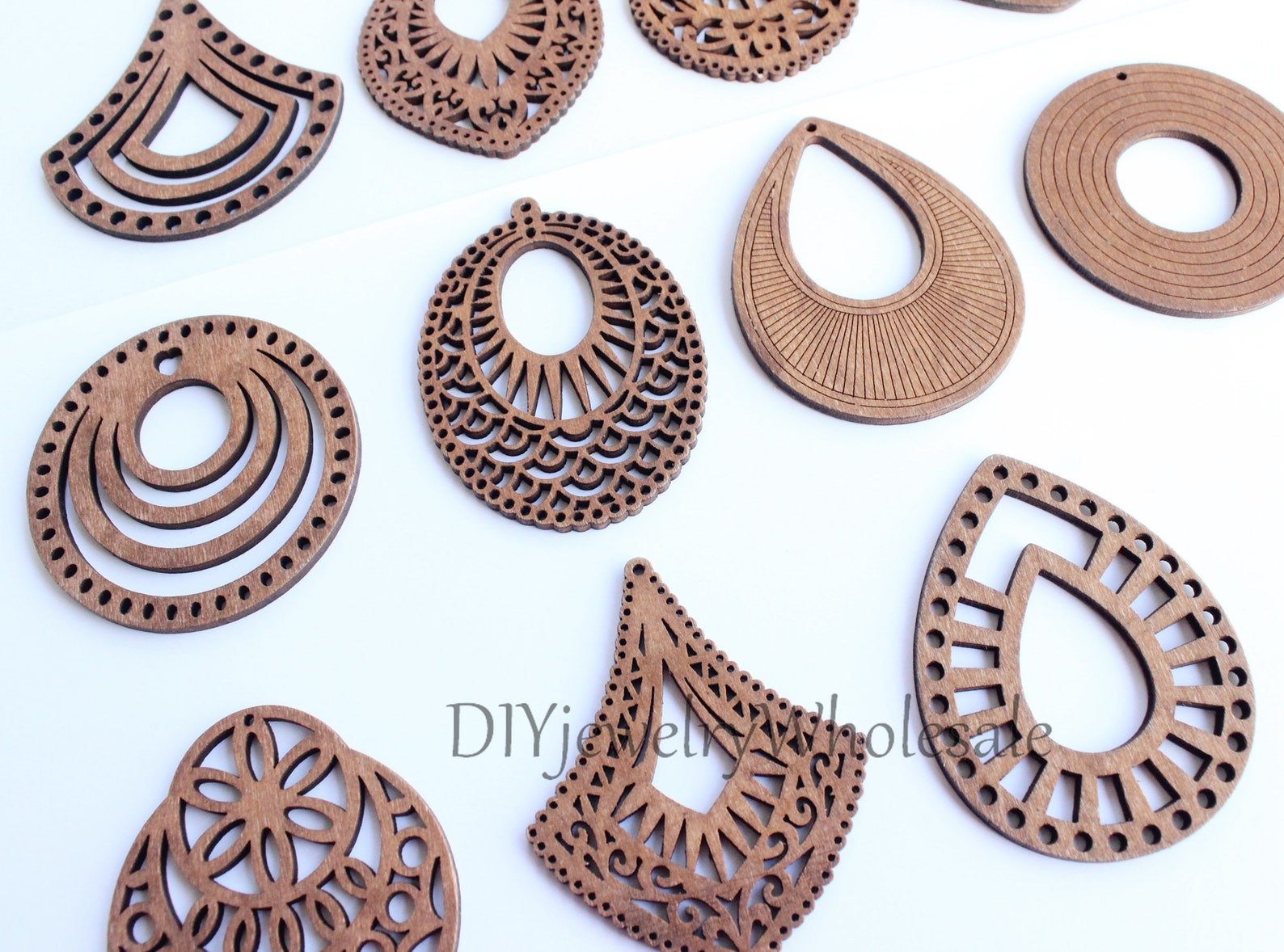 10pcs Wood Charm Pendant Wood Material DIY Wood | Etsy