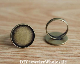 10ST 10MM 12MM 14MM 16MM 18MM 20MM einstellbare Antique Brass Ring Base 10MM 12MM 14MM 16MM 18MM 20MM Ring Base Einstellung