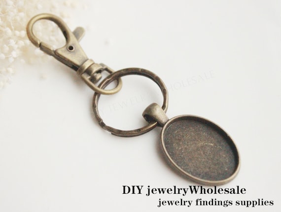 5 Pieces Metal Antique Silver Color Keychains Keyrings