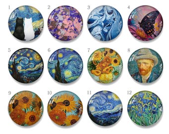 Watercolor Cabochon,Art painting image Glass dome,10mm 12mm 14mm 16mm 18mm 20mm 25mm 30mm 35mm 40mm Art Photo Jewelry - xy2540