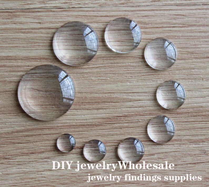 50pcs 12mm Rond Clair Verre Cabochons image 3