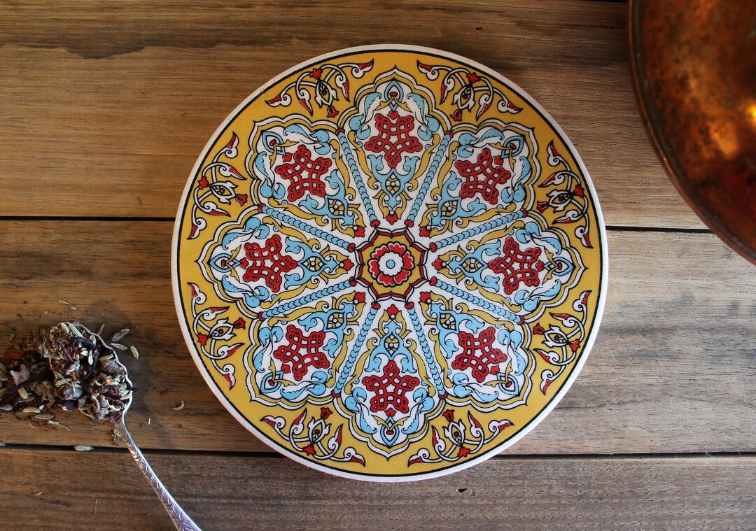Quality Turkish Ceramic Trivet Round Circular 16cm Diameter 6.3 INCH