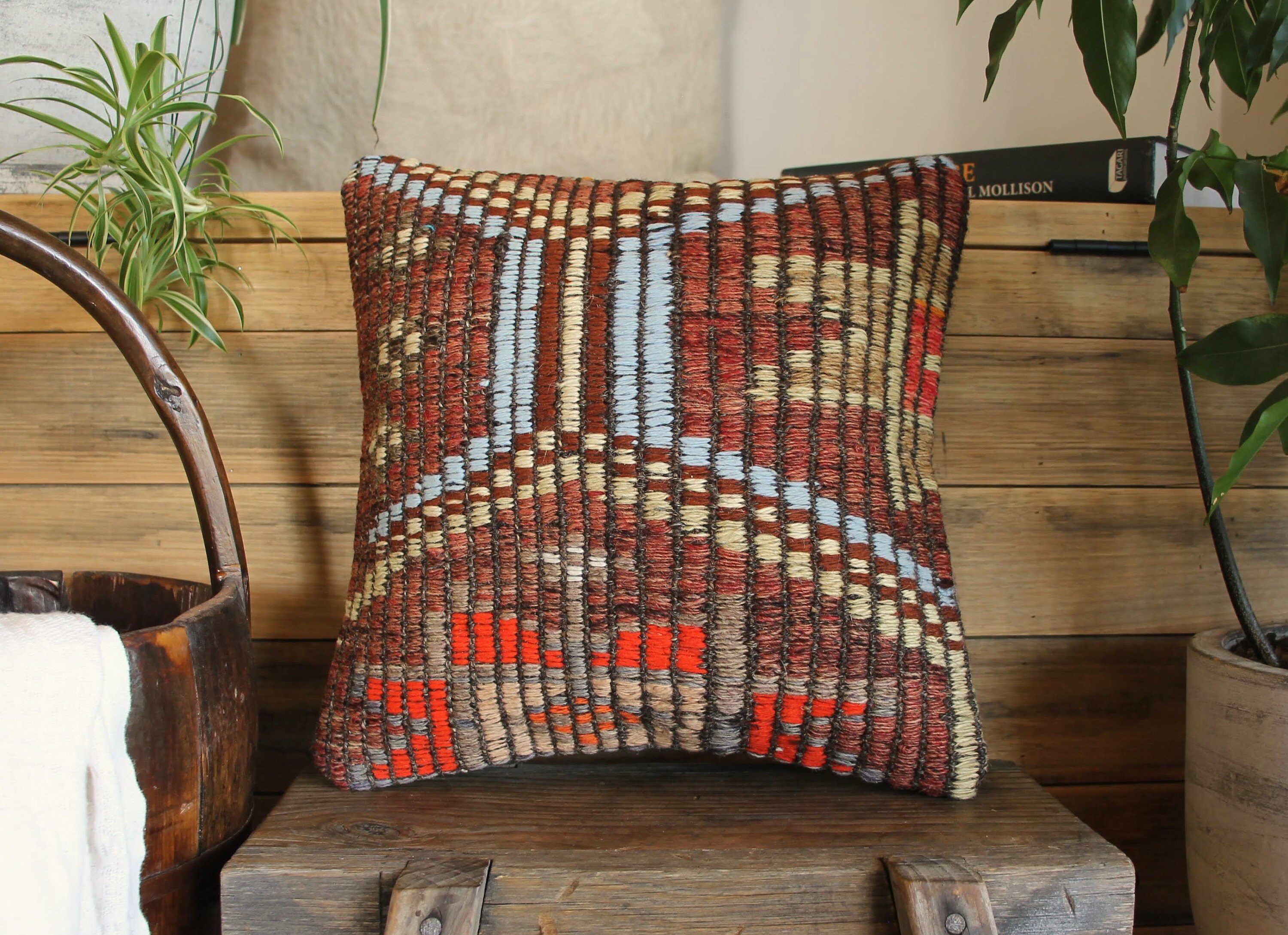 35cm Vintage Kilim Cushion Cover Handwoven Full Weave Etsy UK