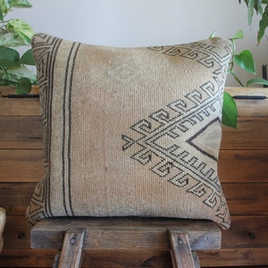 50cm (20in) Vintage carpet rug pillow cover handwoven - large medium square cushion cover sofa