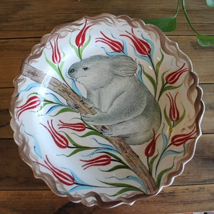 30cm Hand painted ceramic Turkish plate - Koala image - wall hanging plate