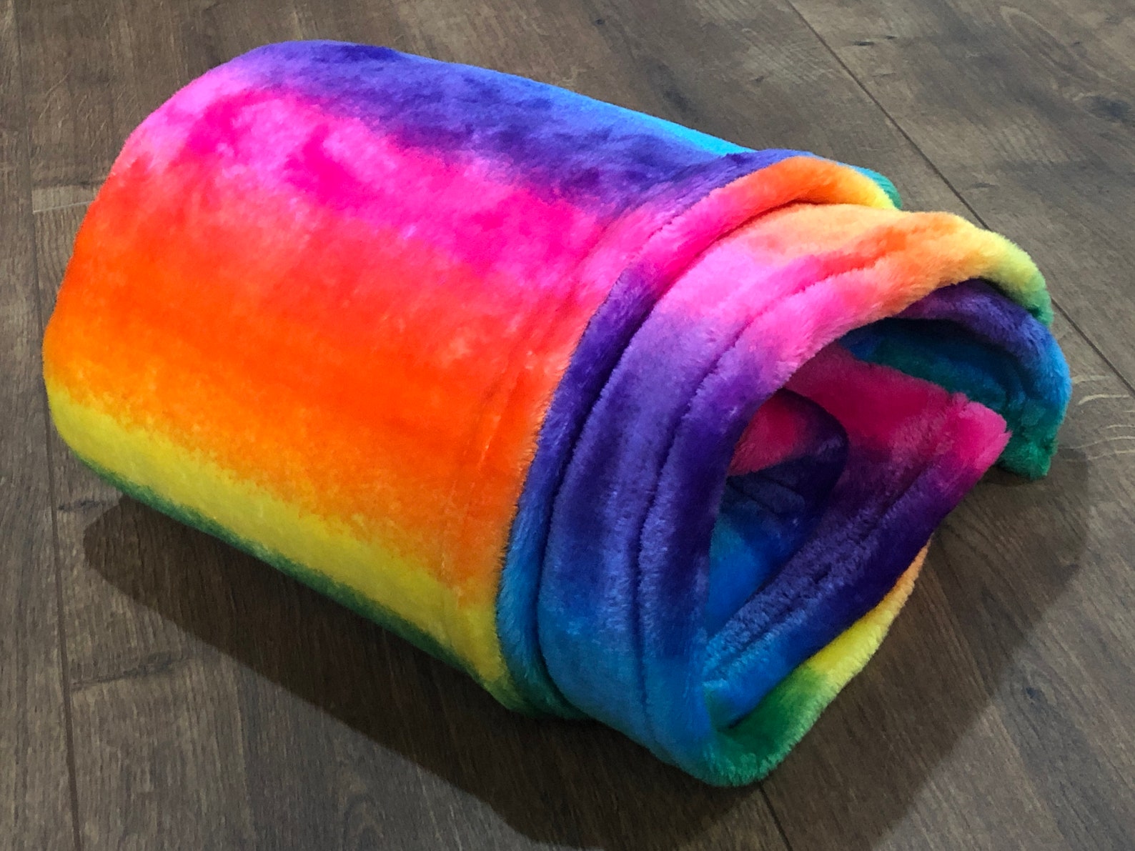 Rainbow Cuddle Fleece Blanket Etsy