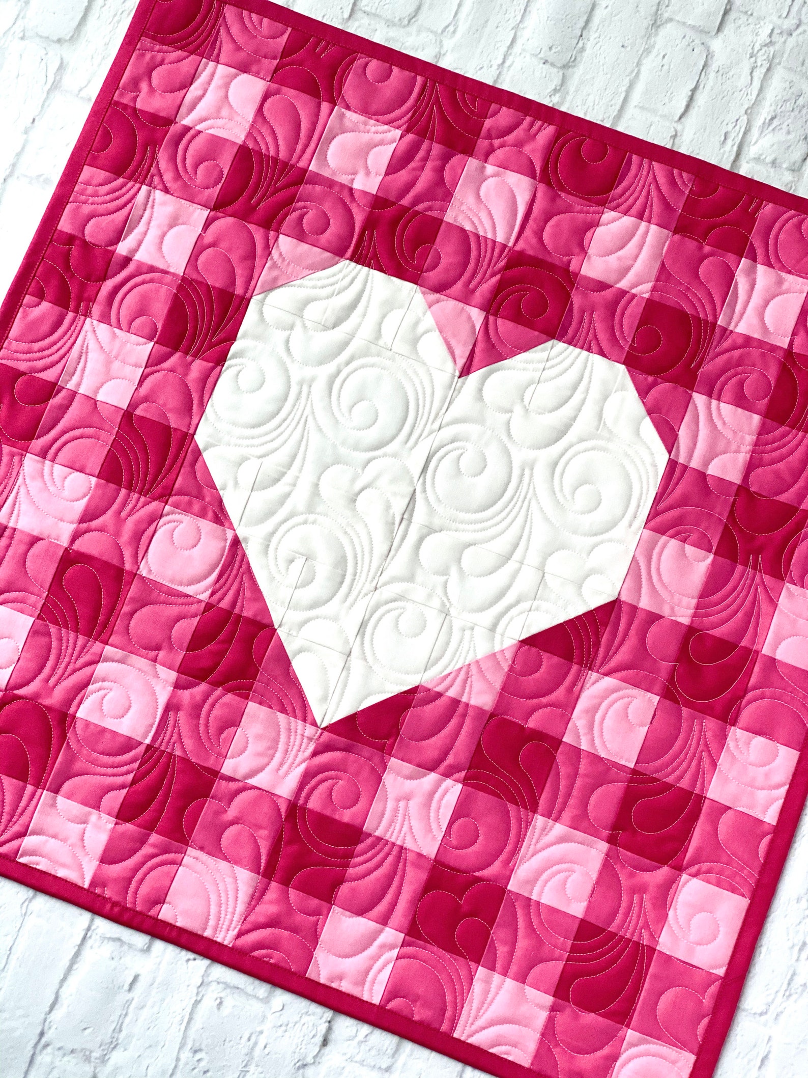 Gingham Heart Mini Quilt Kit Mandi Persell of Sewcial Stitch Etsy