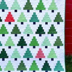 Quilty Trees Quilt kit - Emily Dennis 60" by 75" Kit includes fabric for top binding Custom quilt kit - Throw Quilt Kit 60" by 75"