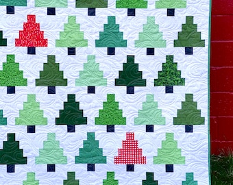 Quilty Trees Quilt kit - Emily Dennis 60" by 75" Kit includes fabric for top binding Custom quilt kit - Throw Quilt Kit 60" by 75"