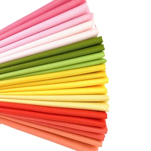 Sangria Riley Blake Confetti Cotton Solid Fat Quarter Bundle Custom Curated By Sewcial Stitch 11 Fat Quarters, Pink, Green, Yellow