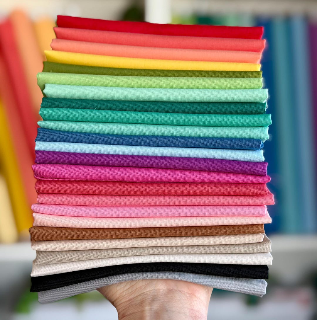 Rainbow Roll Riley Blake Confetti Cotton Solid Fat Eighths Bundle ...