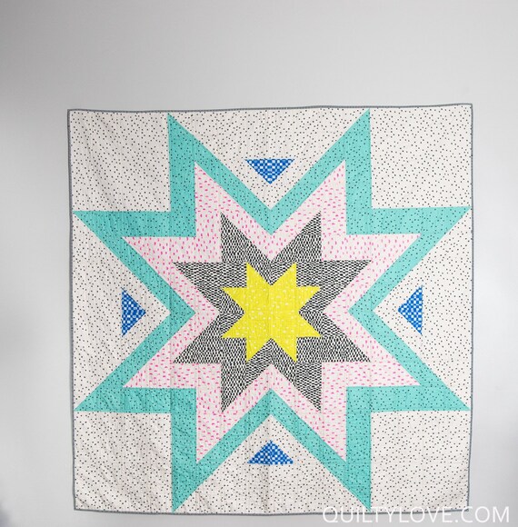Star Quilt Pattern 4 Sizes DIY Quilt Pattern by Emily Dennis Friendly Stars Quilt Paper Pattern from Quilty Love