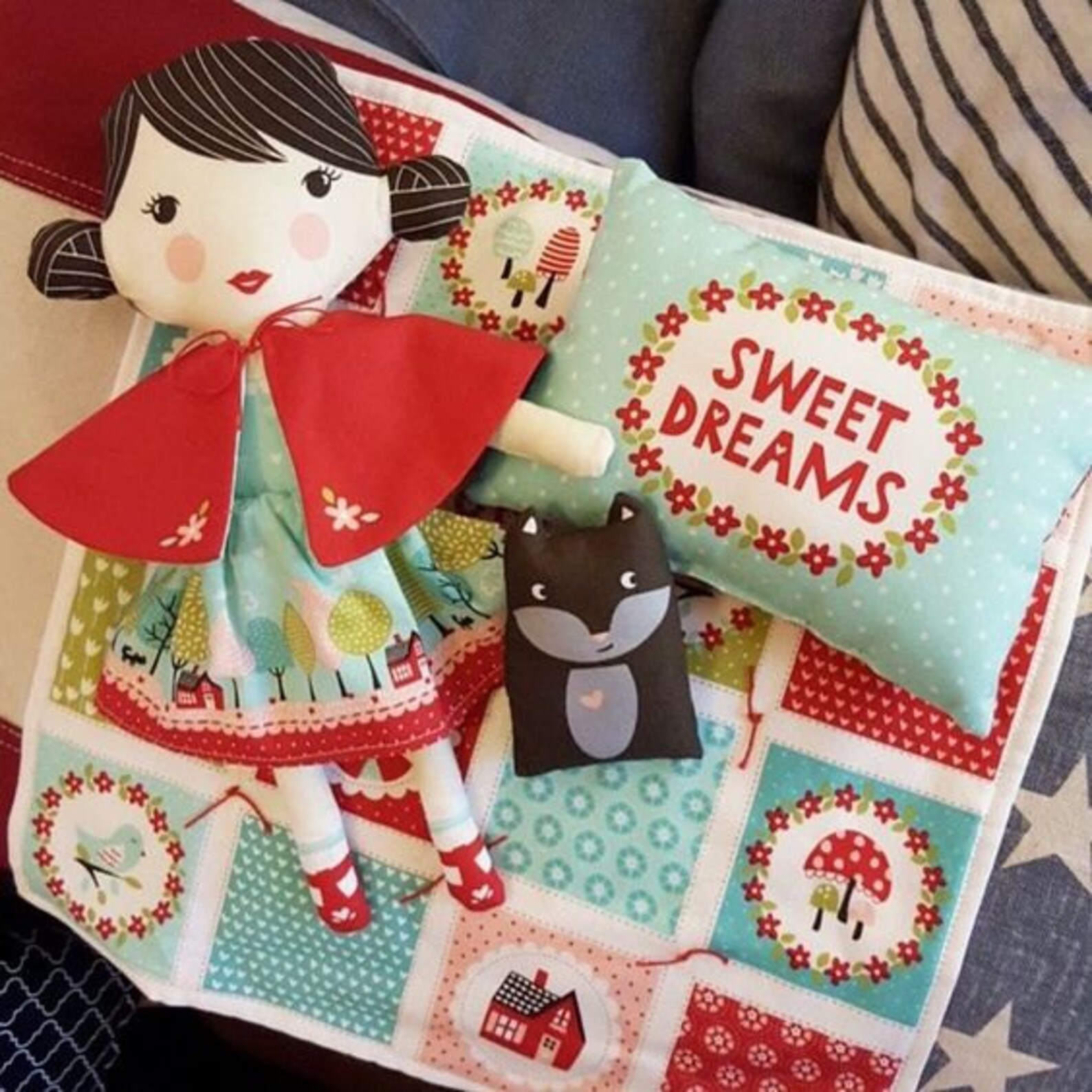 Lil Red Doll Fabric Panel by Stacy Iest Hsu for Moda fabrics Etsy