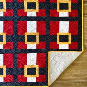 Santa Suit Quilt kit - Mandi Persell of Sewcial Stitch - Kit includes fabric for top & binding Modern Christmas Quilt Kit 4 size options
