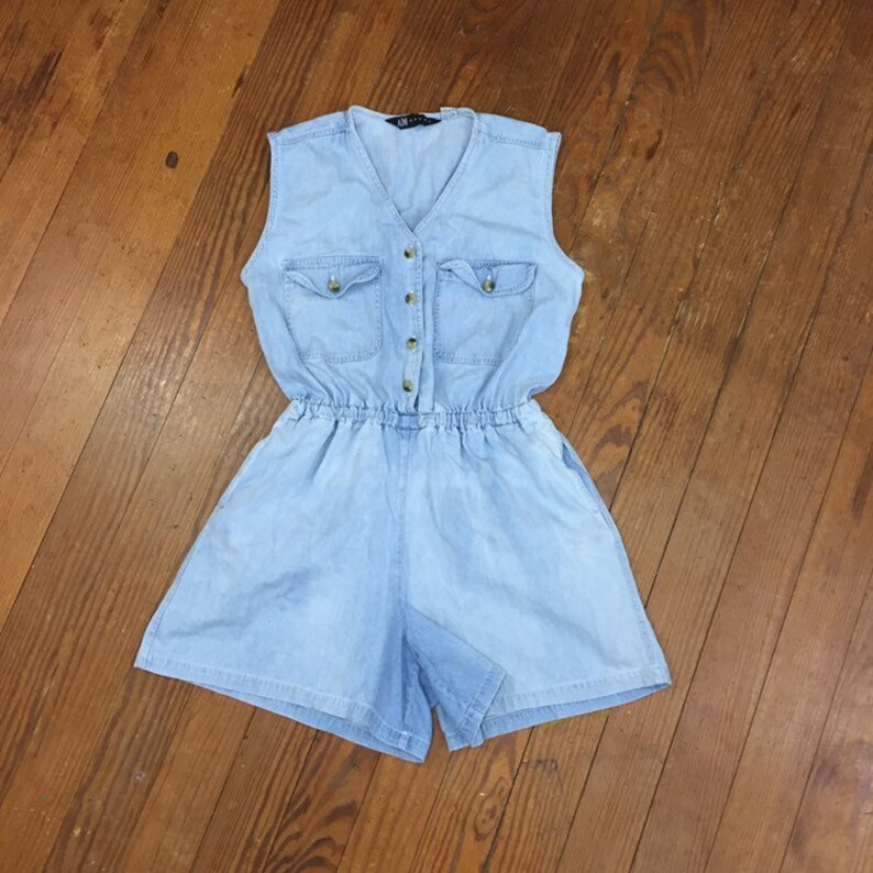 chambray romper womens