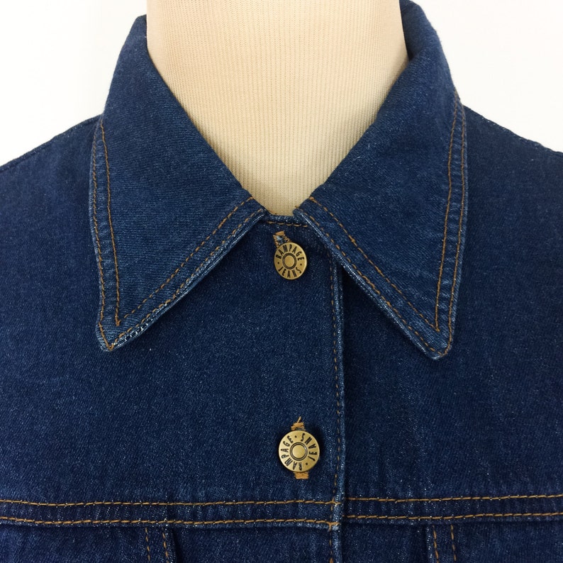 90s RAMPAGE Cropped Jean Jacket Dark Wash Denim Jacket Xs Small Medium Womens Denim Jacket CROP Jean Jacket Tight Fitted Jean Jacket